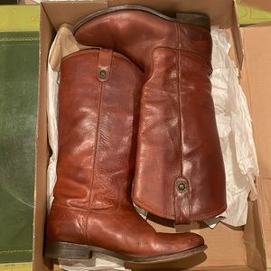 Frye Melissa button boots in cognac